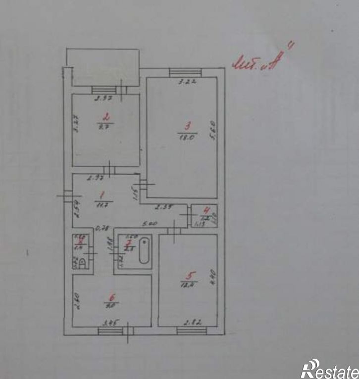 3-комн квартира Осканова переулок, д.7